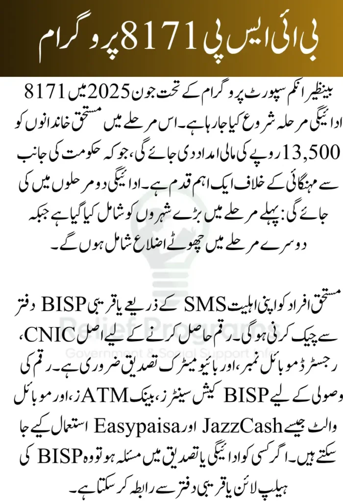 BISP 8171 Payment Phase