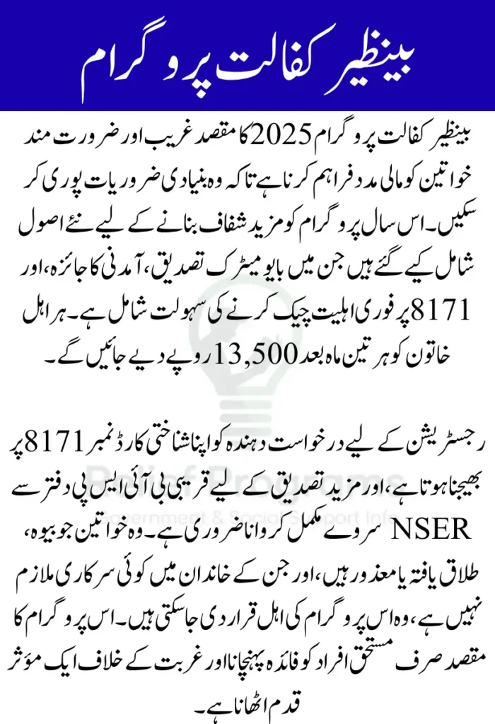 Benazir Kafaalat 2025