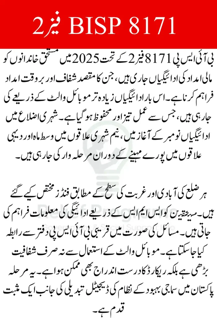 District-Wise BISP 8171 Phase 2 Payment Details – November 2025 Update