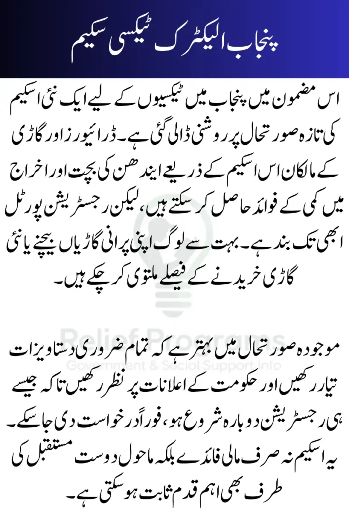 CM Punjab Electric Taxi Scheme