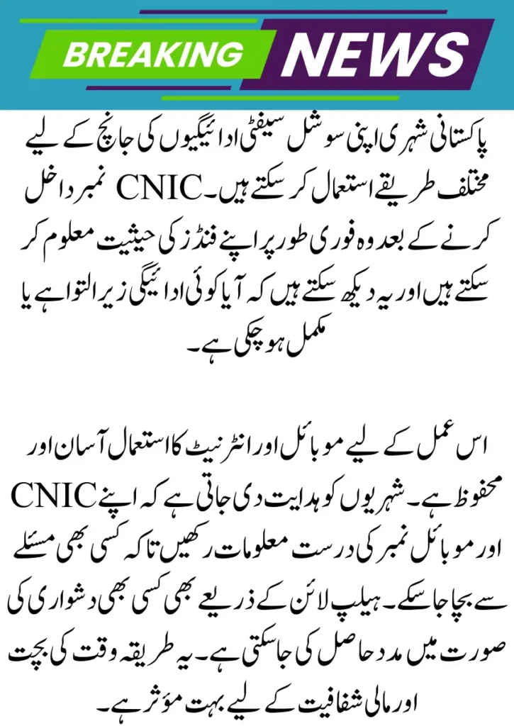 BISP 8171 Online CNIC Verification